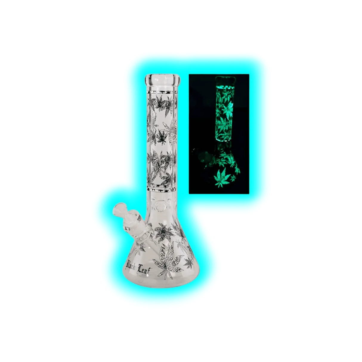 Black Leaf Glowstar Beaker Ice Bong