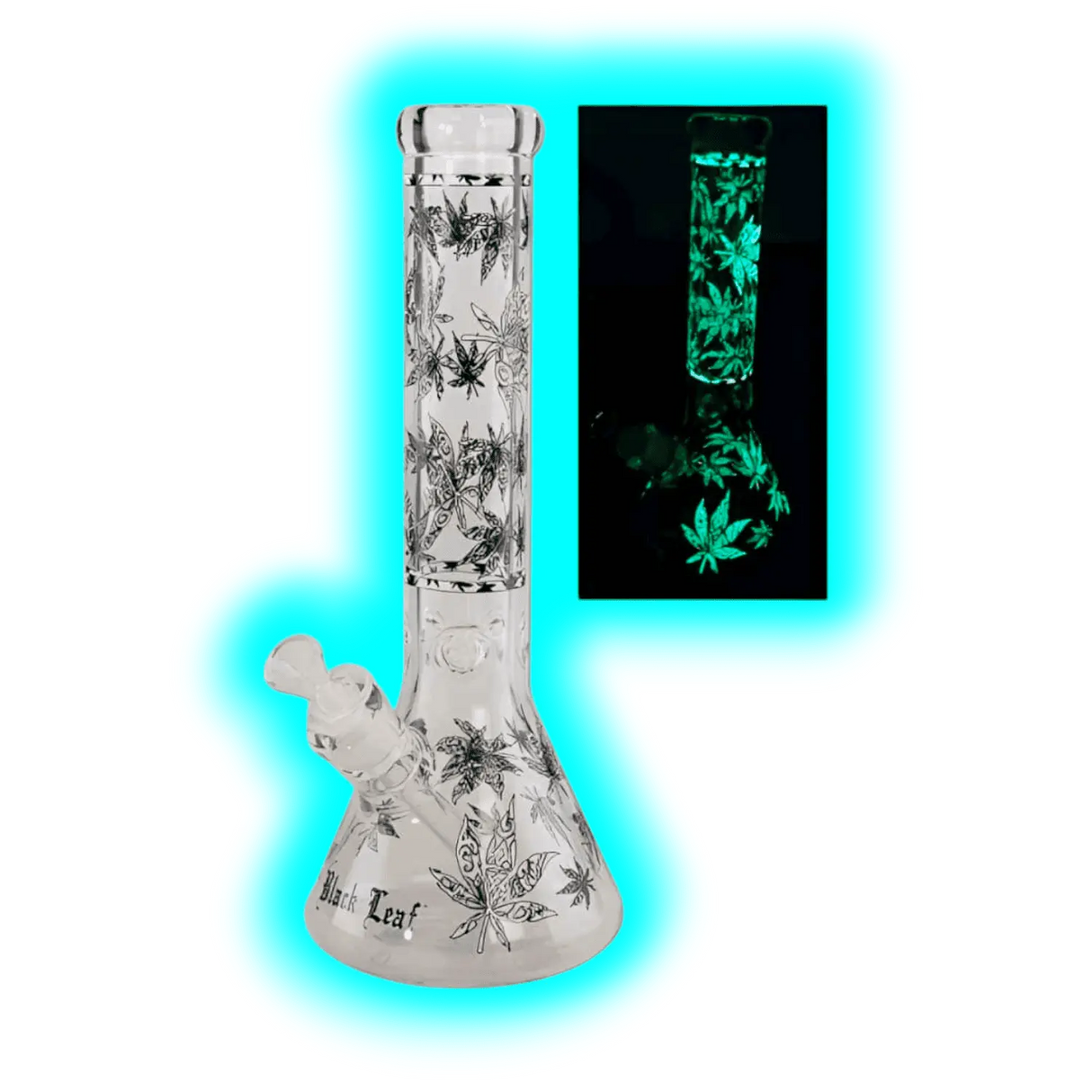 Black Leaf Glowstar Beaker Ice Bong
