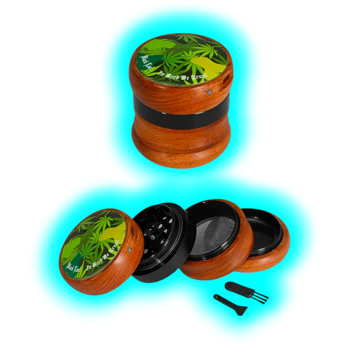 Black Leaf Grinder LED Top 4 Parts