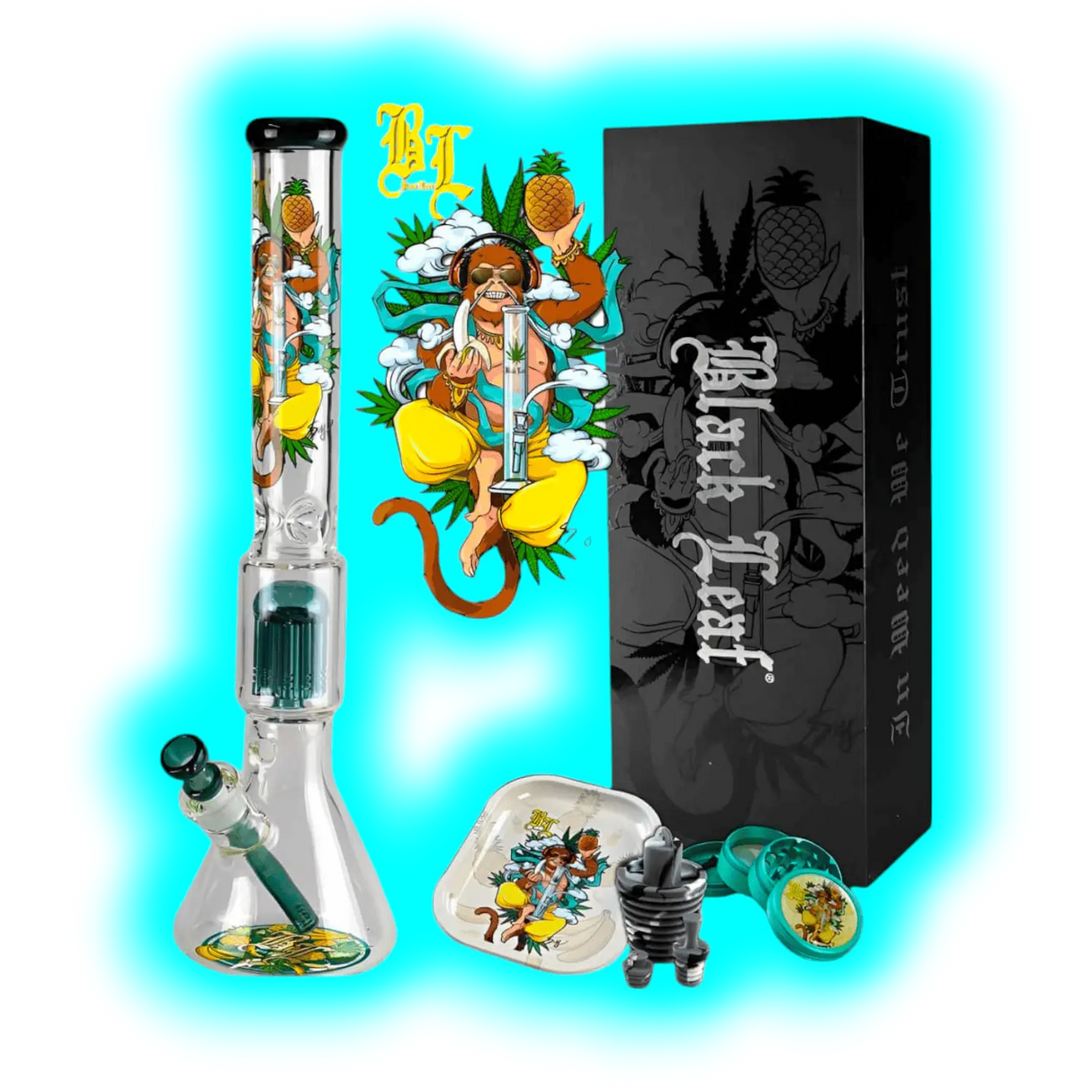 Black Leaf Hanuman Bong Set