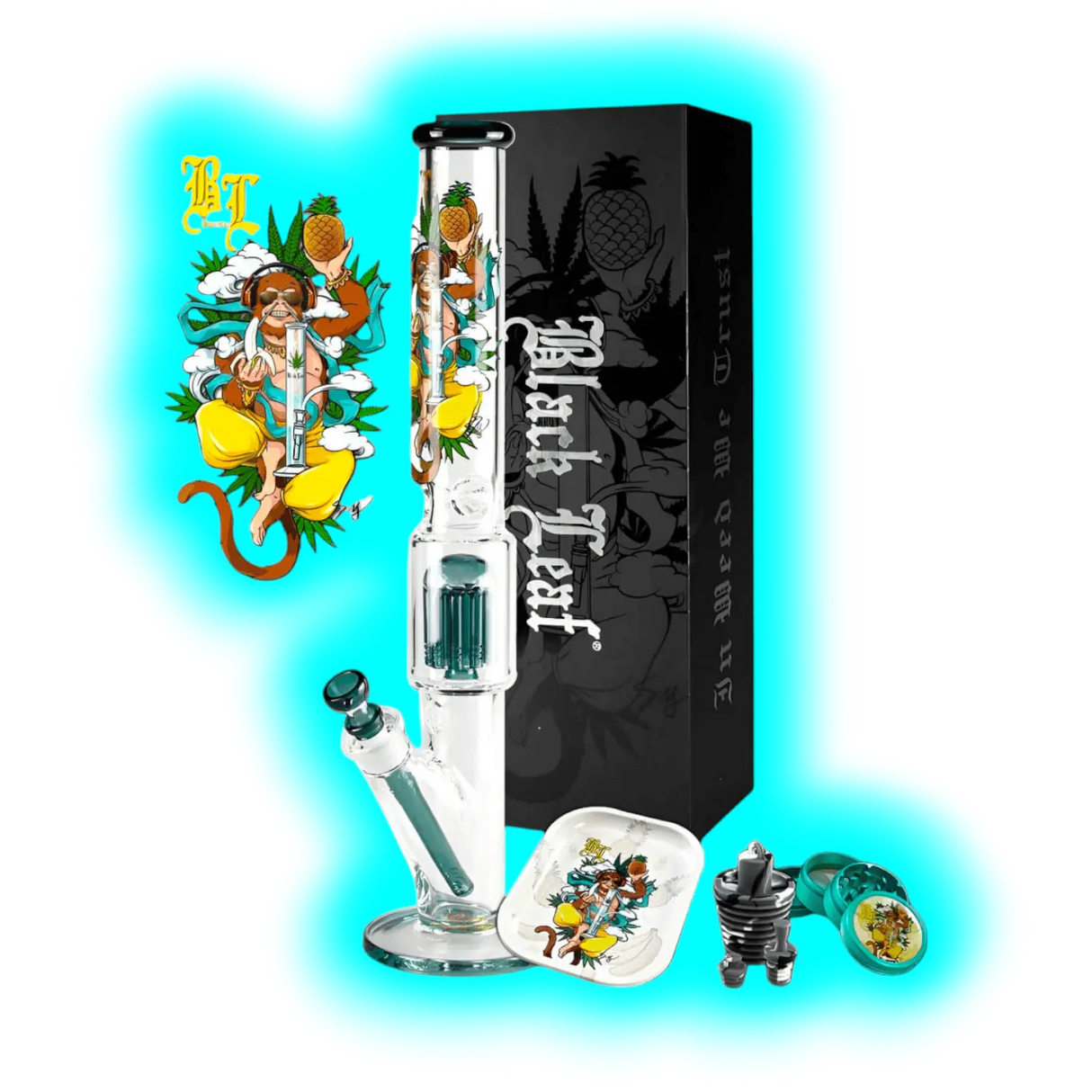 Black Leaf Hanuman Bong Set Straight