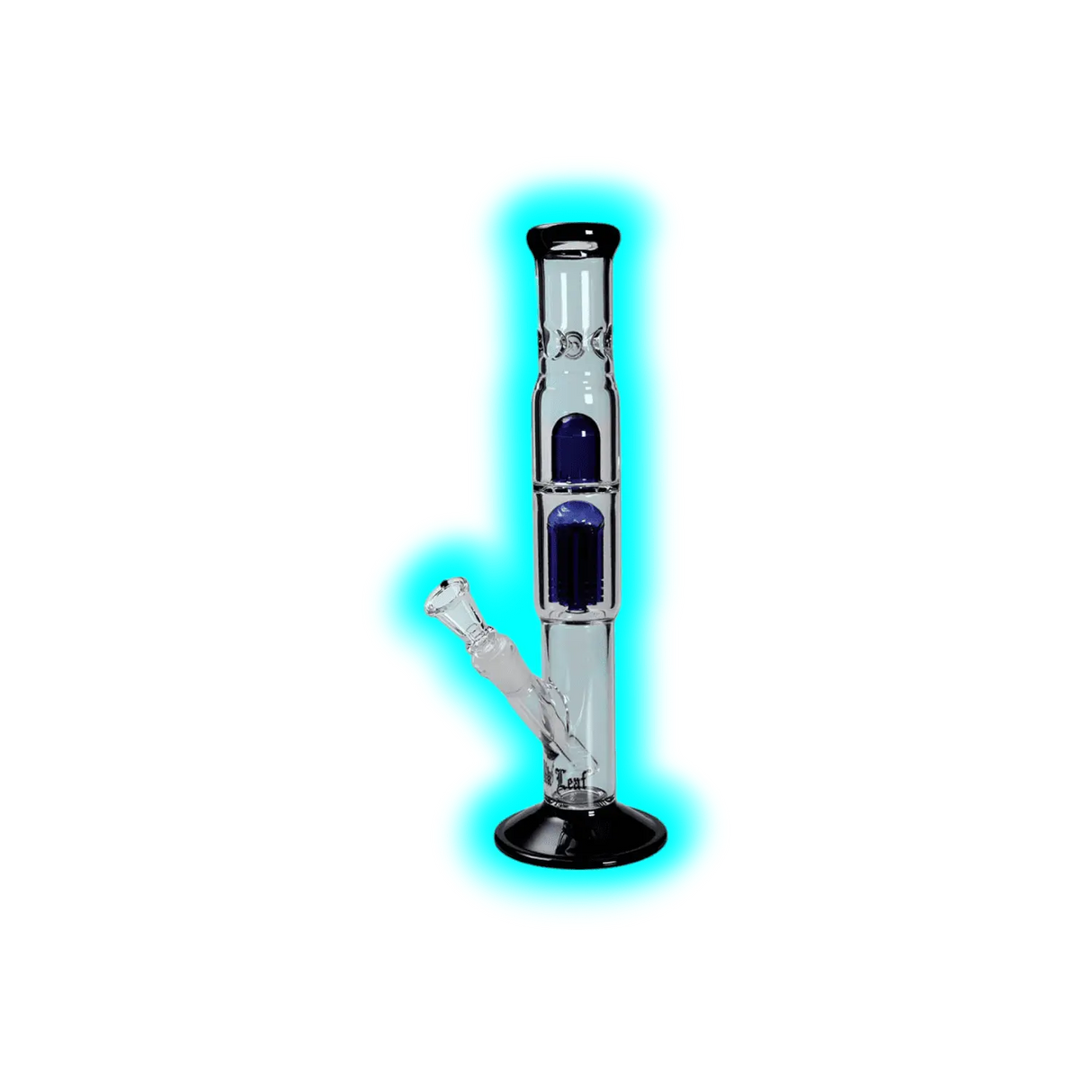 Black Leaf' Ice Bong Baumperkolator blau/schwarz 38cm