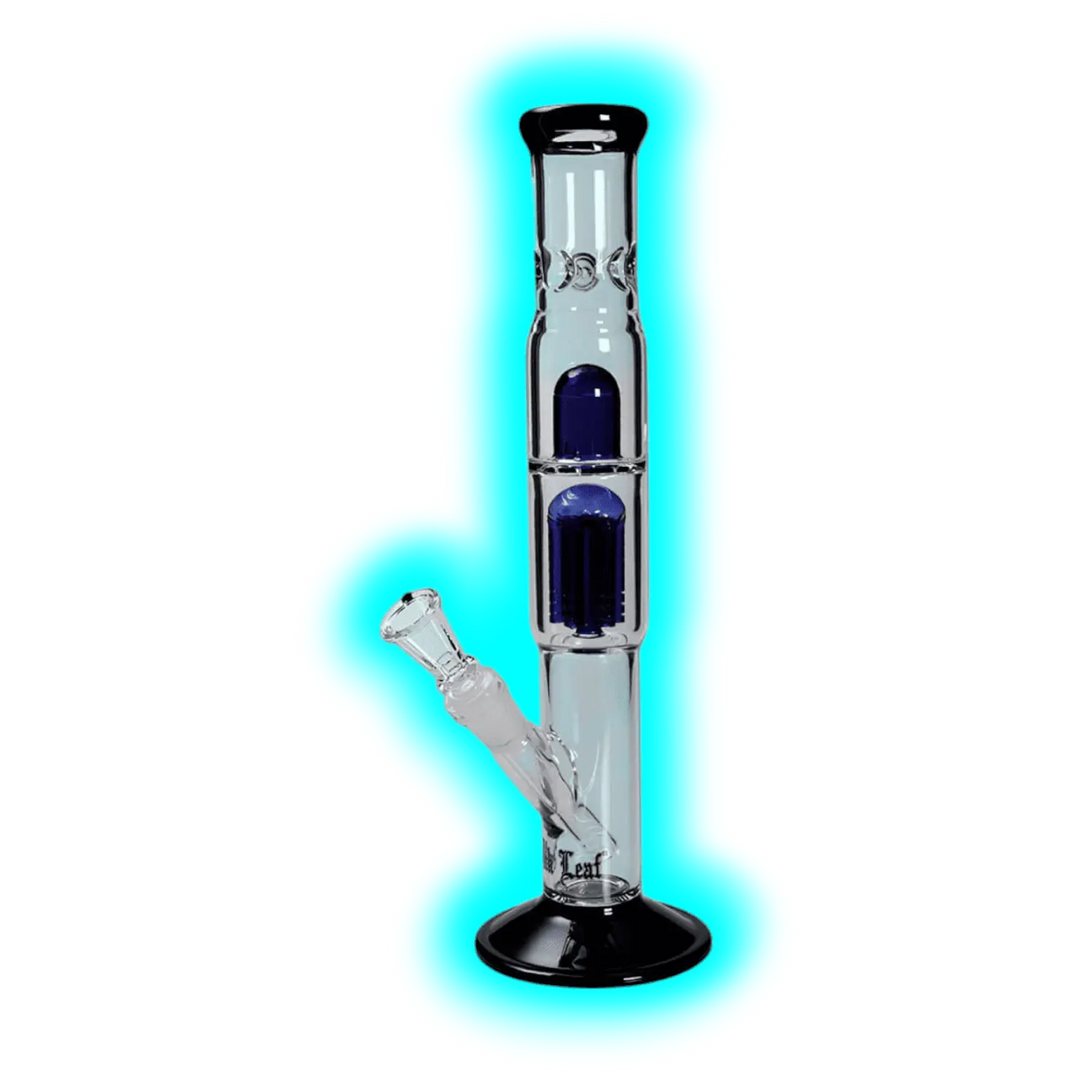 Black Leaf' Ice Bong Baumperkolator blau/schwarz 38cm