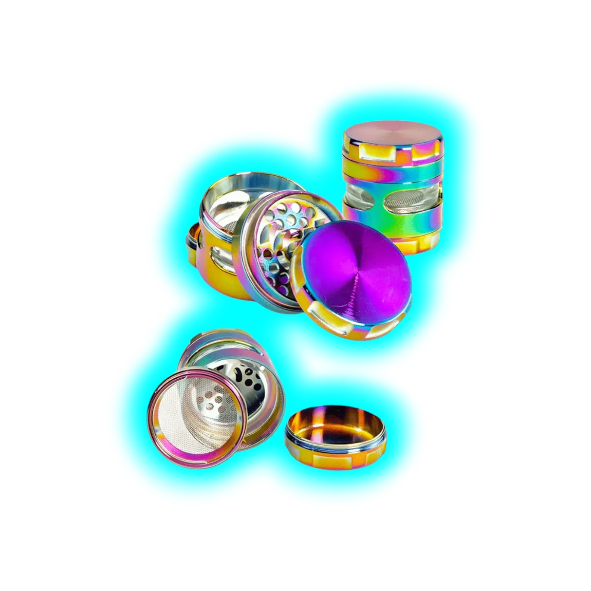 Black Leaf Metallgrinder mit Fenster 4-tlg. Ölfarben