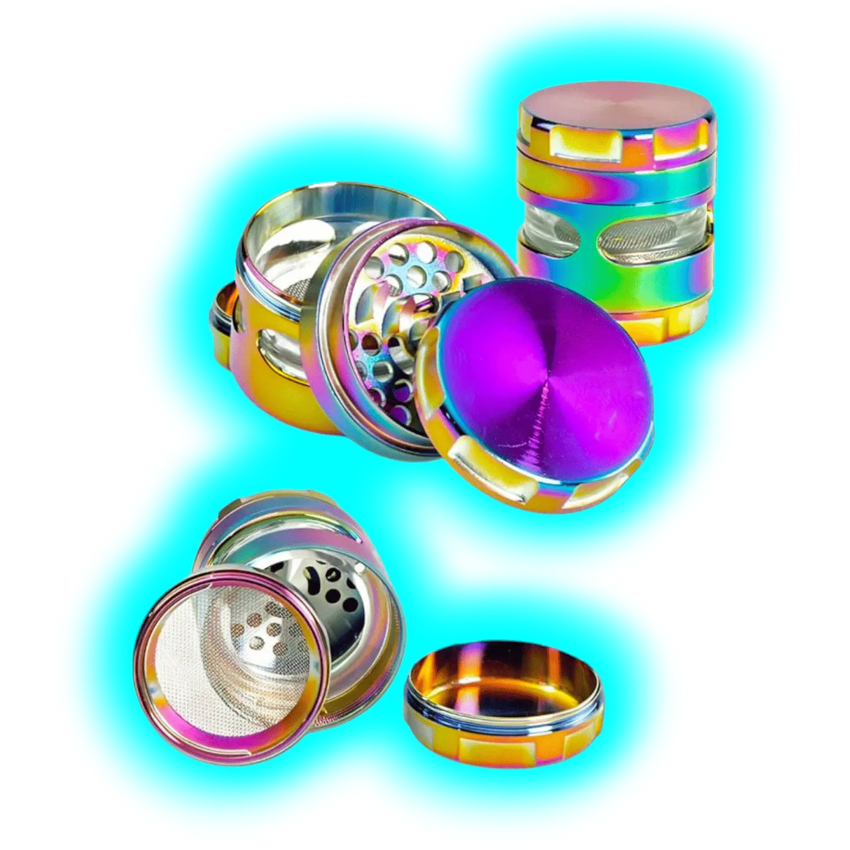 Black Leaf Metallgrinder mit Fenster 4-tlg. Ölfarben