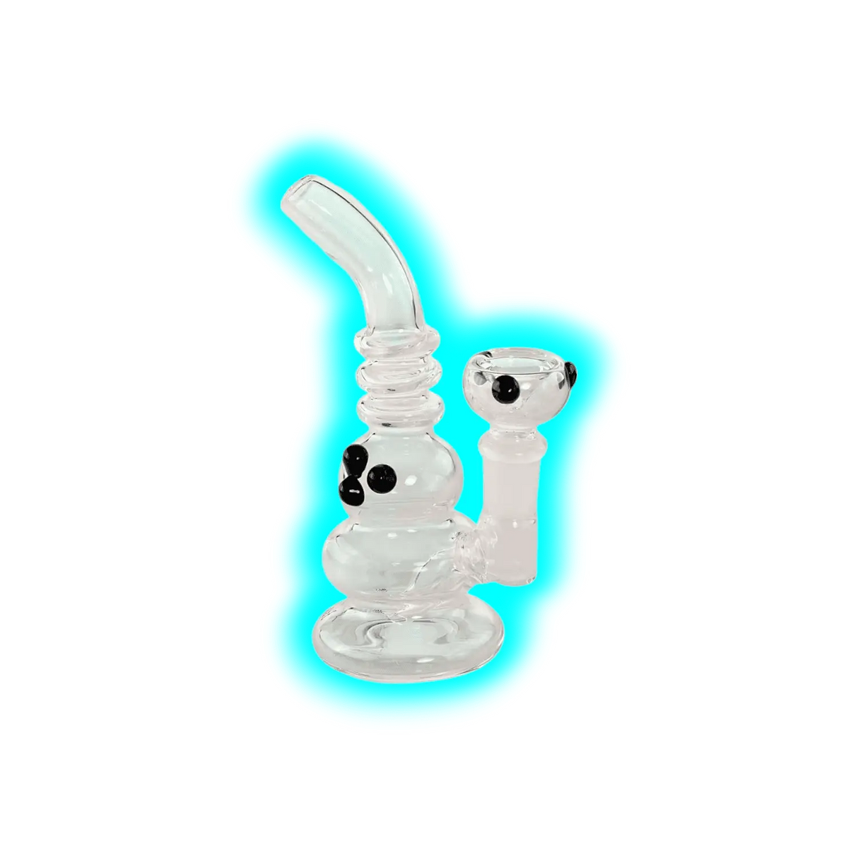 Black Leaf Mini-Bubbler Bong 15cm Clear Black