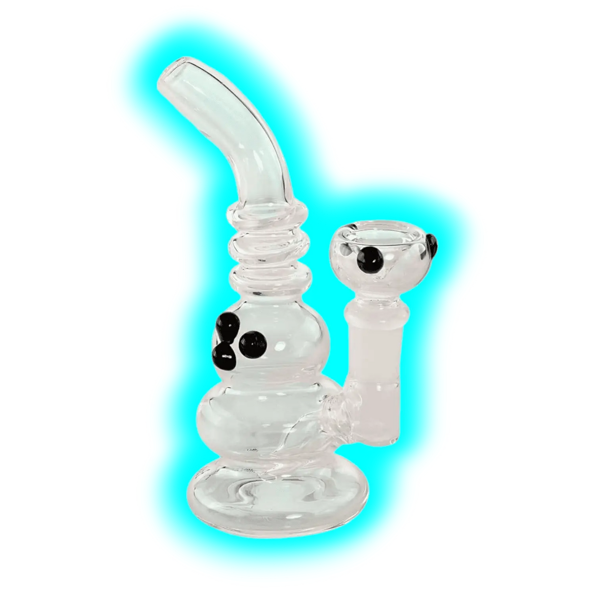 Black Leaf Mini-Bubbler Bong 15cm Clear Black