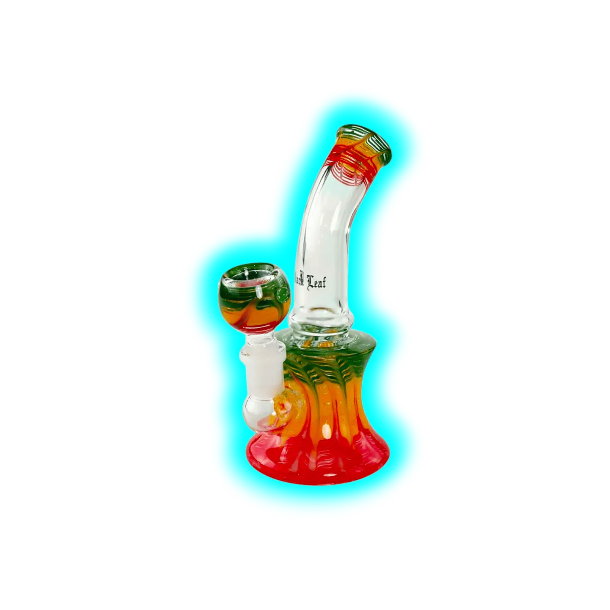 Black Leaf Mini-Bubbler Bong 16cm Rasta