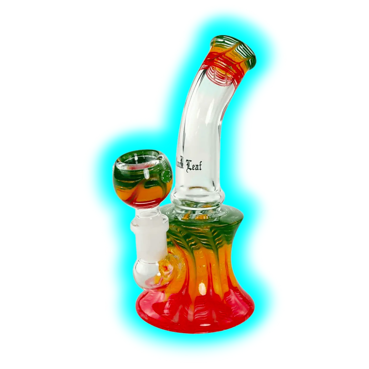 Black Leaf Mini-Bubbler Bong 16cm Rasta