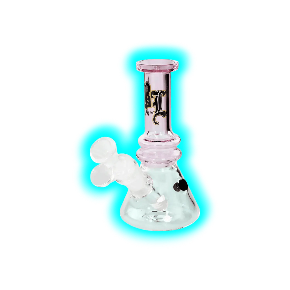 Black Leaf Mini-Bubbler mit Chillum-Stecksystem Pink 15.5cm