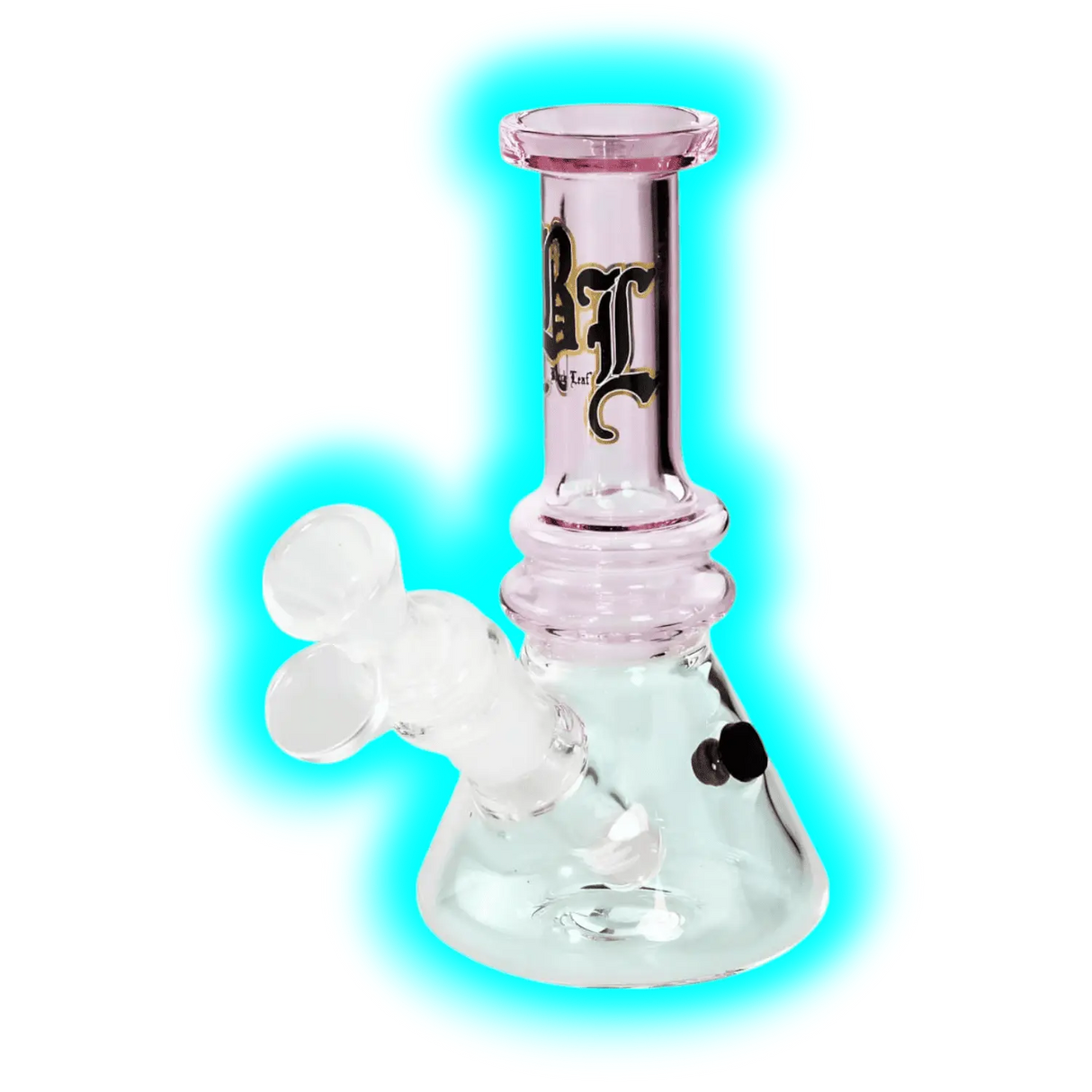 Black Leaf Mini-Bubbler mit Chillum-Stecksystem Pink 15.5cm