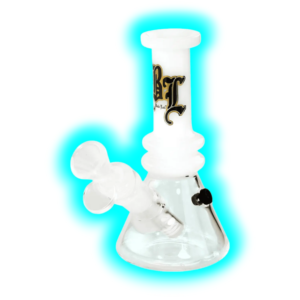 Black Leaf Mini-Bubbler mit Chillum-Stecksystem White 15.5cm