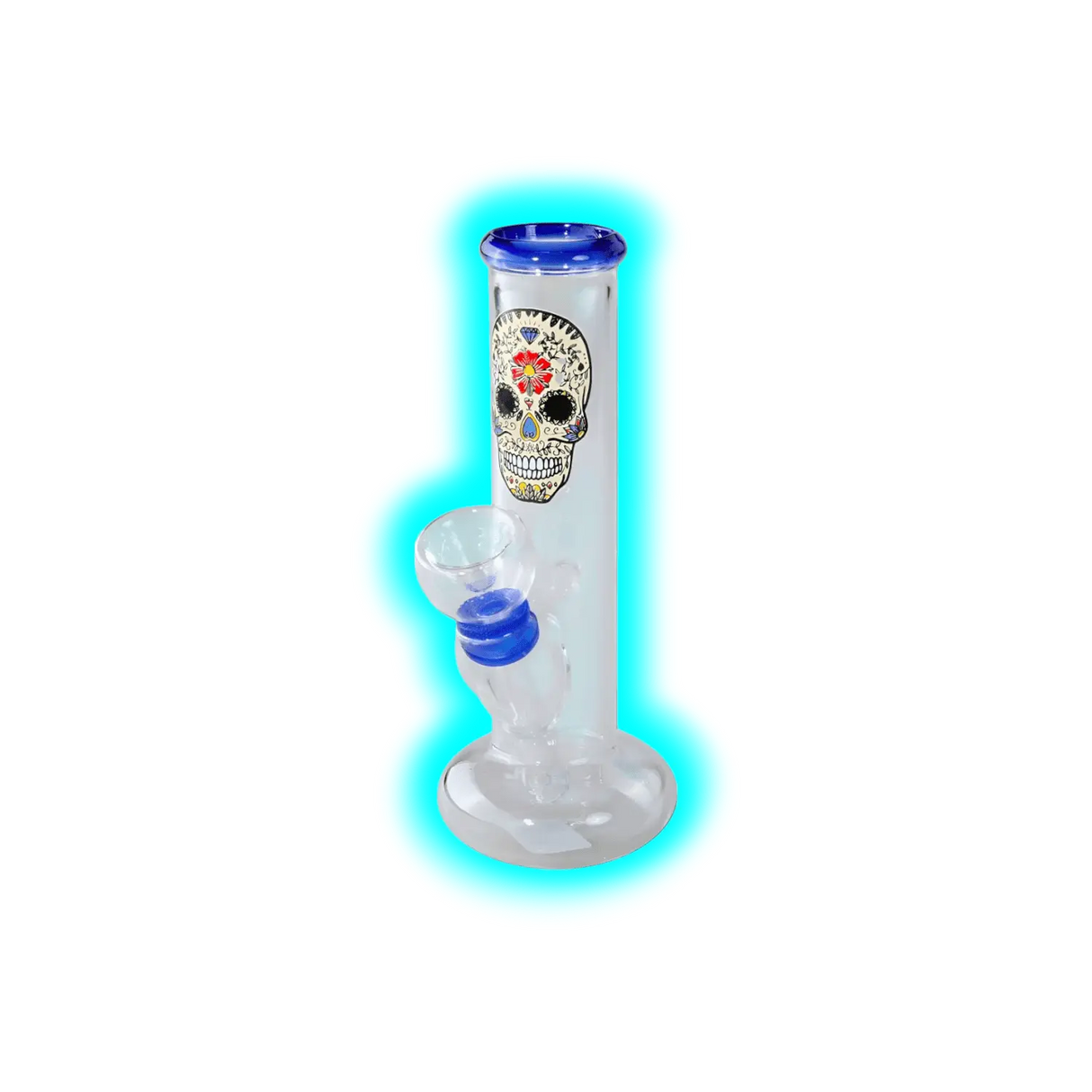 Black Leaf Mini Glass Bong Skull 14.2cm