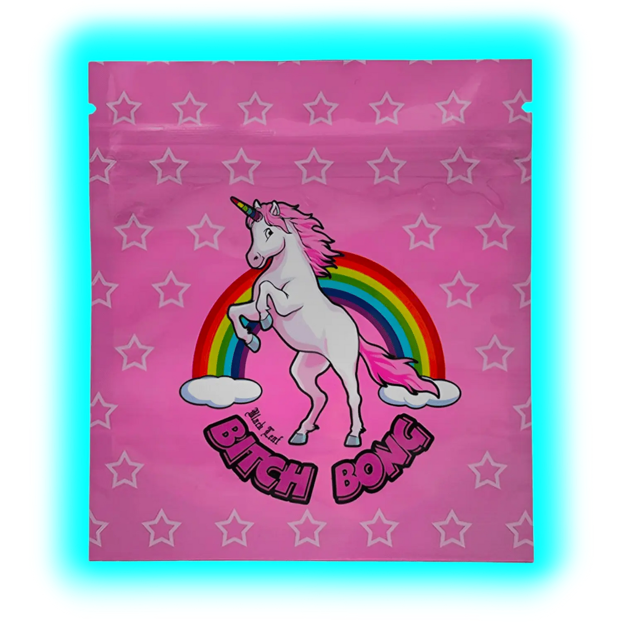 Black Leaf Mylar Bag Bitch Bong 50pcs