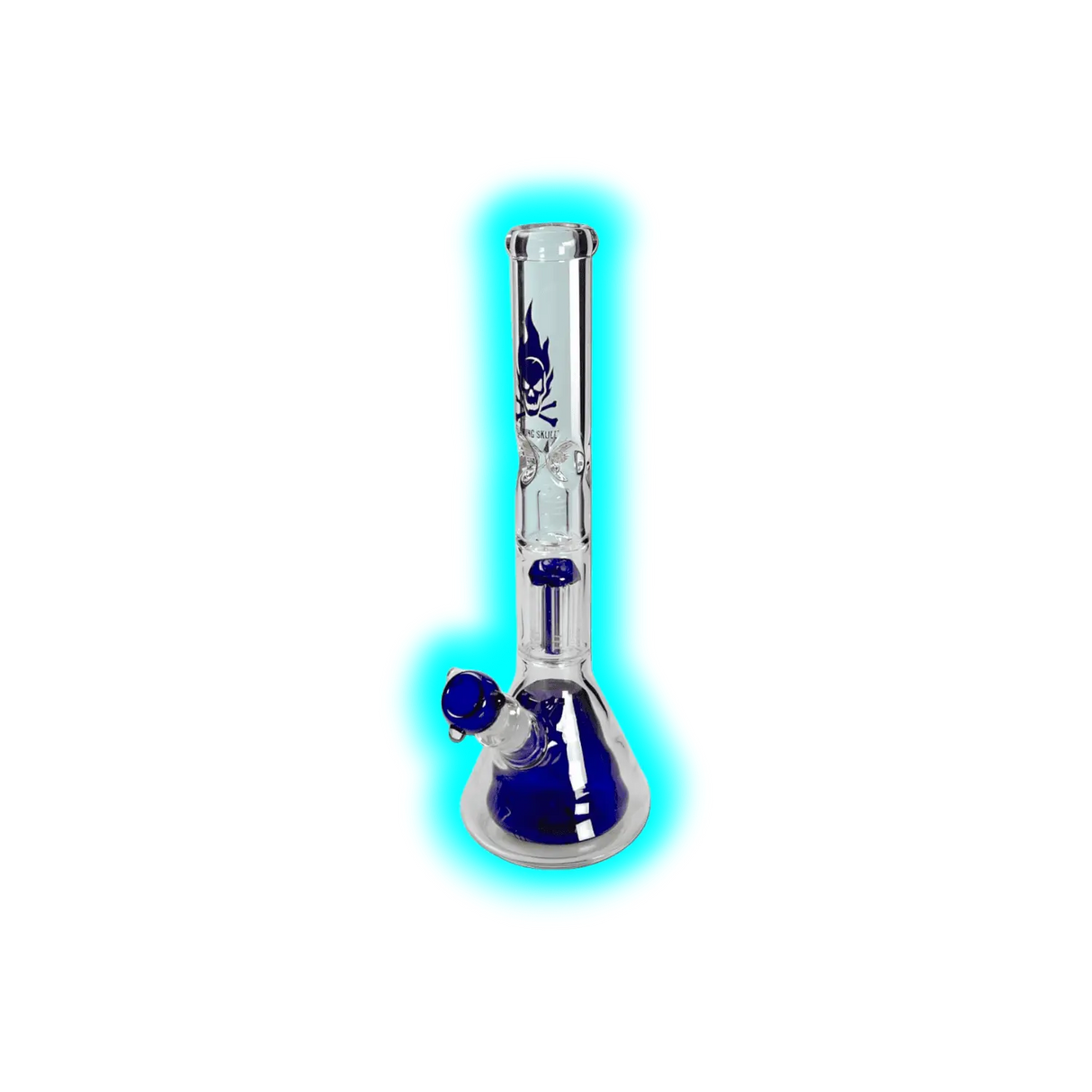 Black Leaf Percolator Flamming Skull Beaker Blau