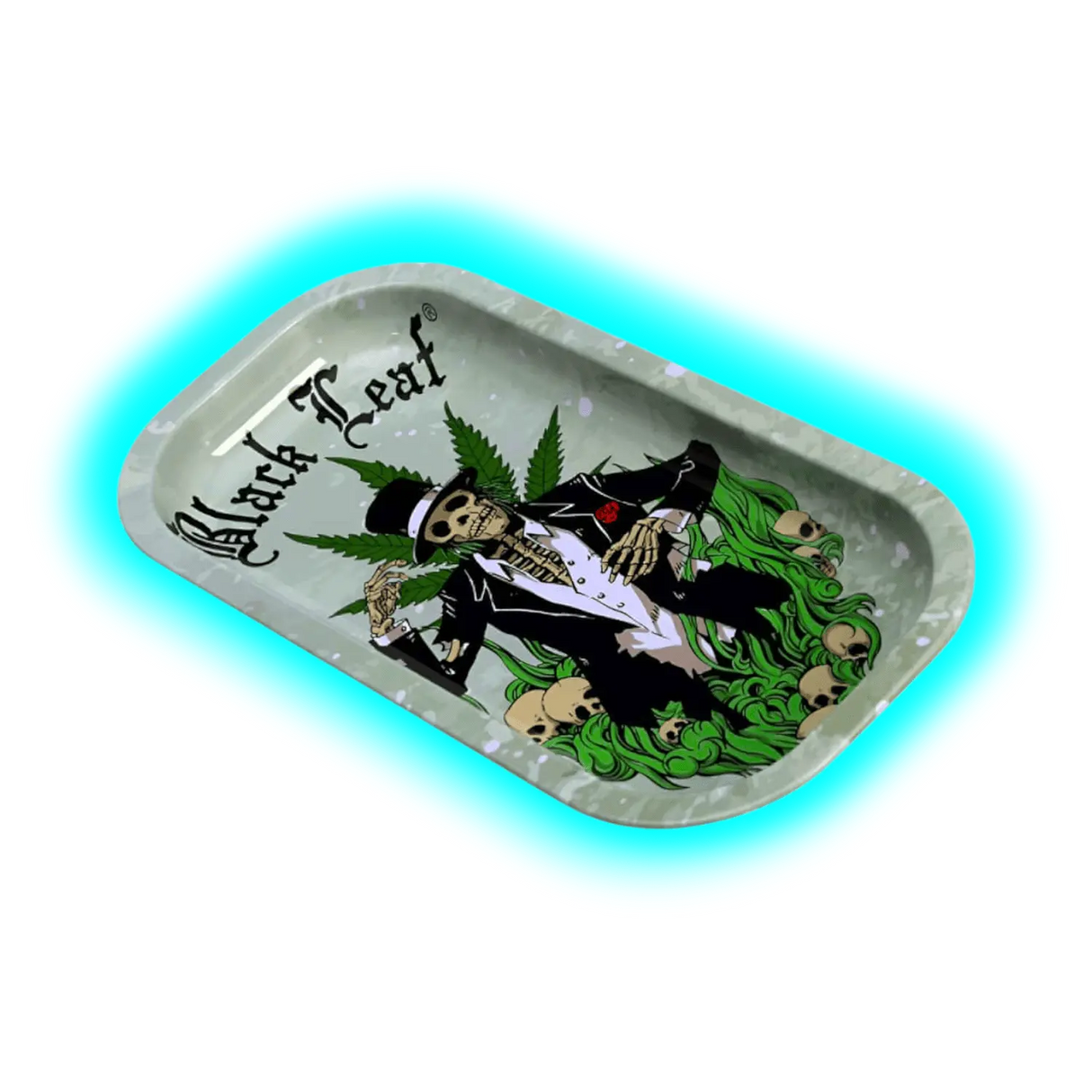 Black Leaf Rolling Tray Hempmaster 206 x 105mm