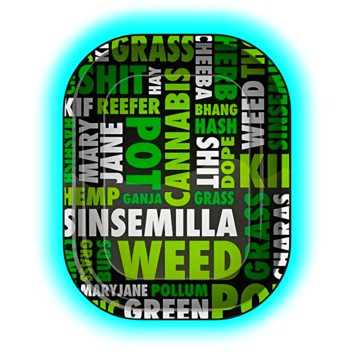 Black Leaf Rolling Tray S Cannafonts 140 x 180mm