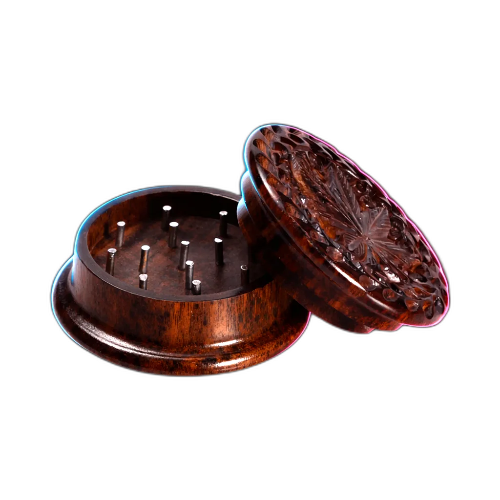 Black Leaf Rosewood Grinder 2Parts 45mm in der Frontansicht