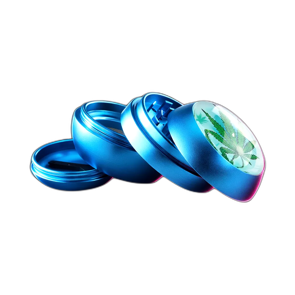 Black Leaf SPHERE Grinder 4 Parts Blue in der Frontansicht