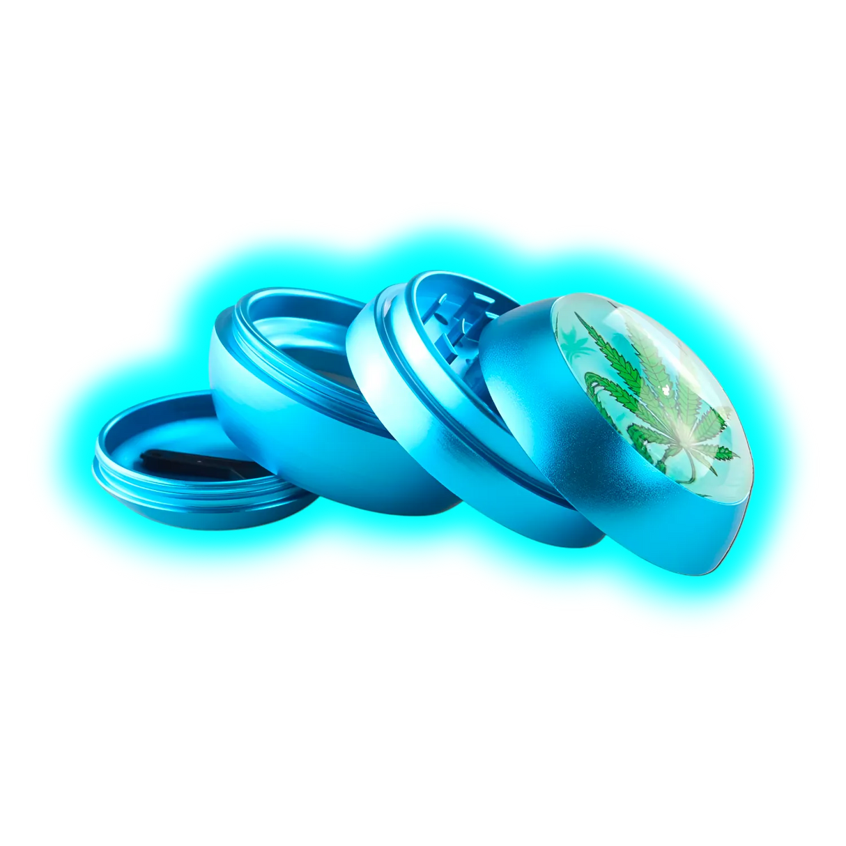 Black Leaf SPHERE Grinder 4 Parts Blue