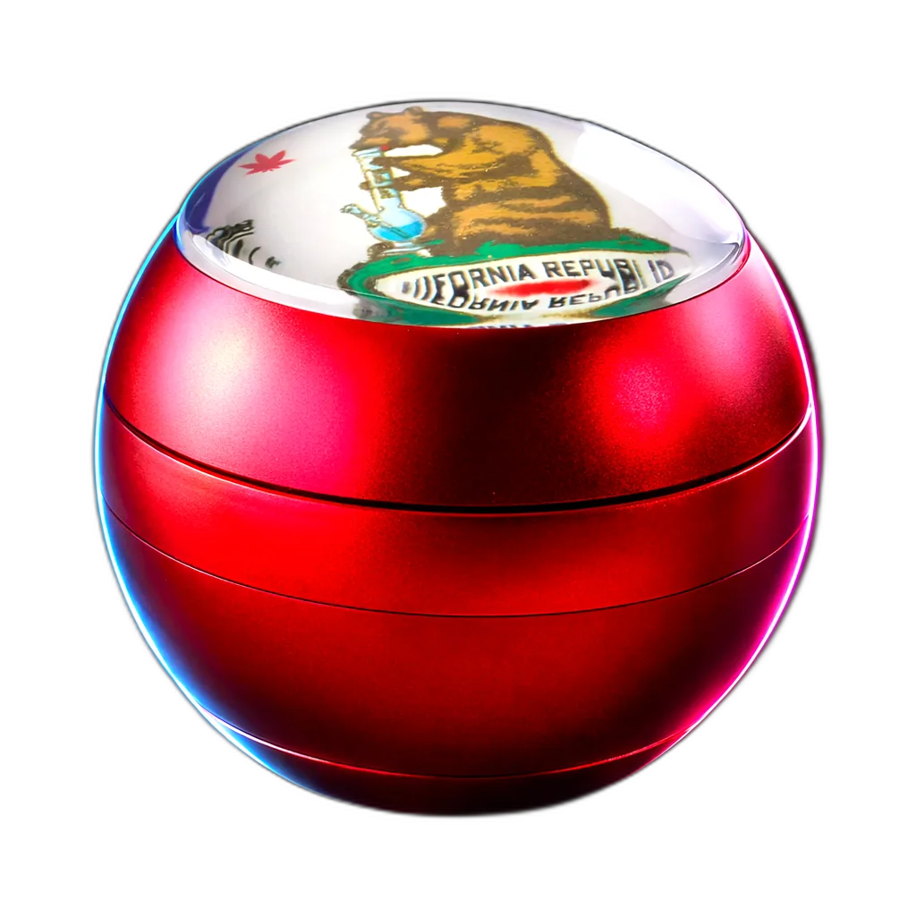 Black Leaf SPHERE Grinder 4 Parts Red von hinten fotografiert (Rückansicht)