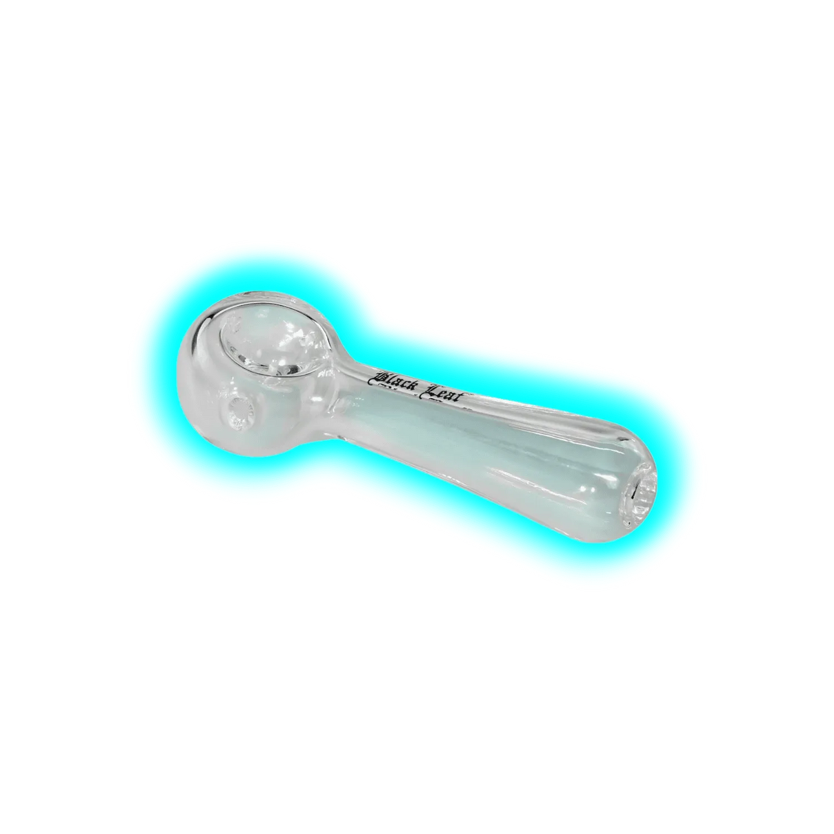 Black Leaf Spoon Glass Pipe 12.3cm