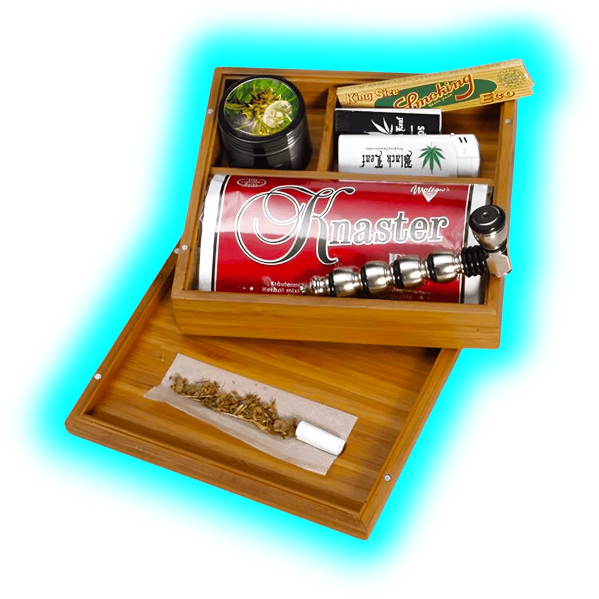 Black Leaf Stoner Box Bambus 180x165x58mm