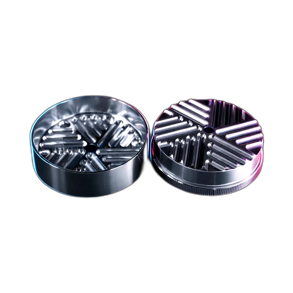 Blackleaf Aluminium Grinder The Pusher 2 Silver 2 Parts