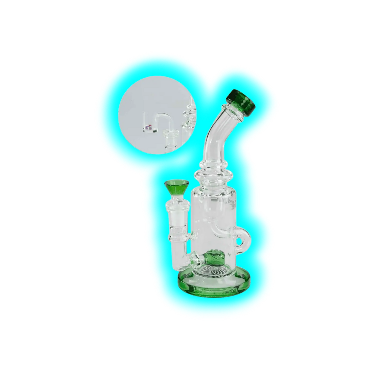 Blaze Glass Recyclerbong Green 21cm