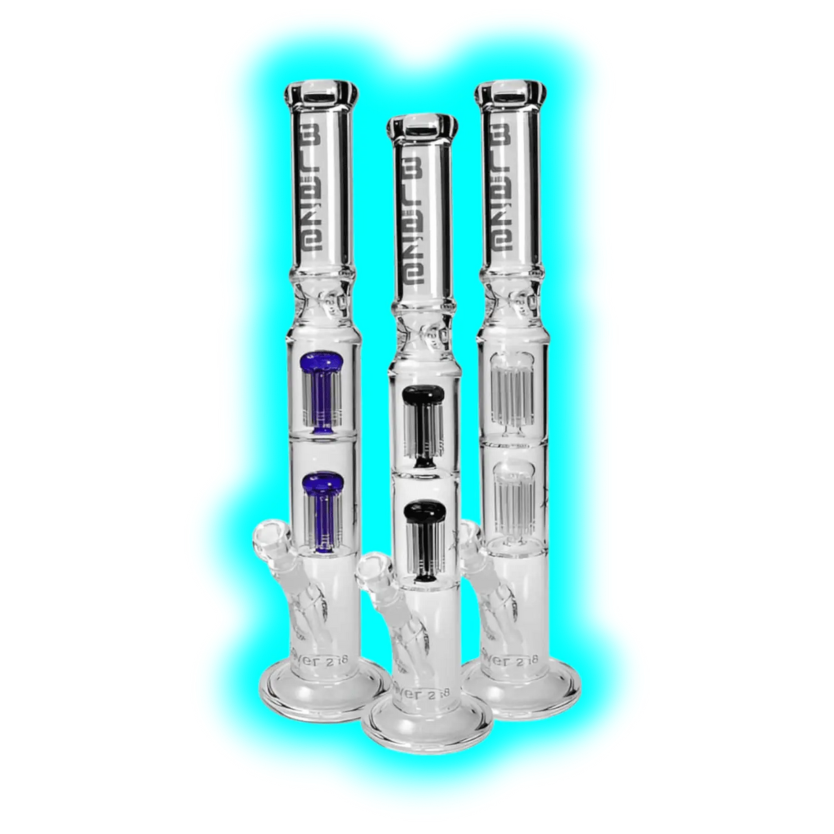 Blaze Tower Ice Bong 2x8 Arm Perkolator Schwarz