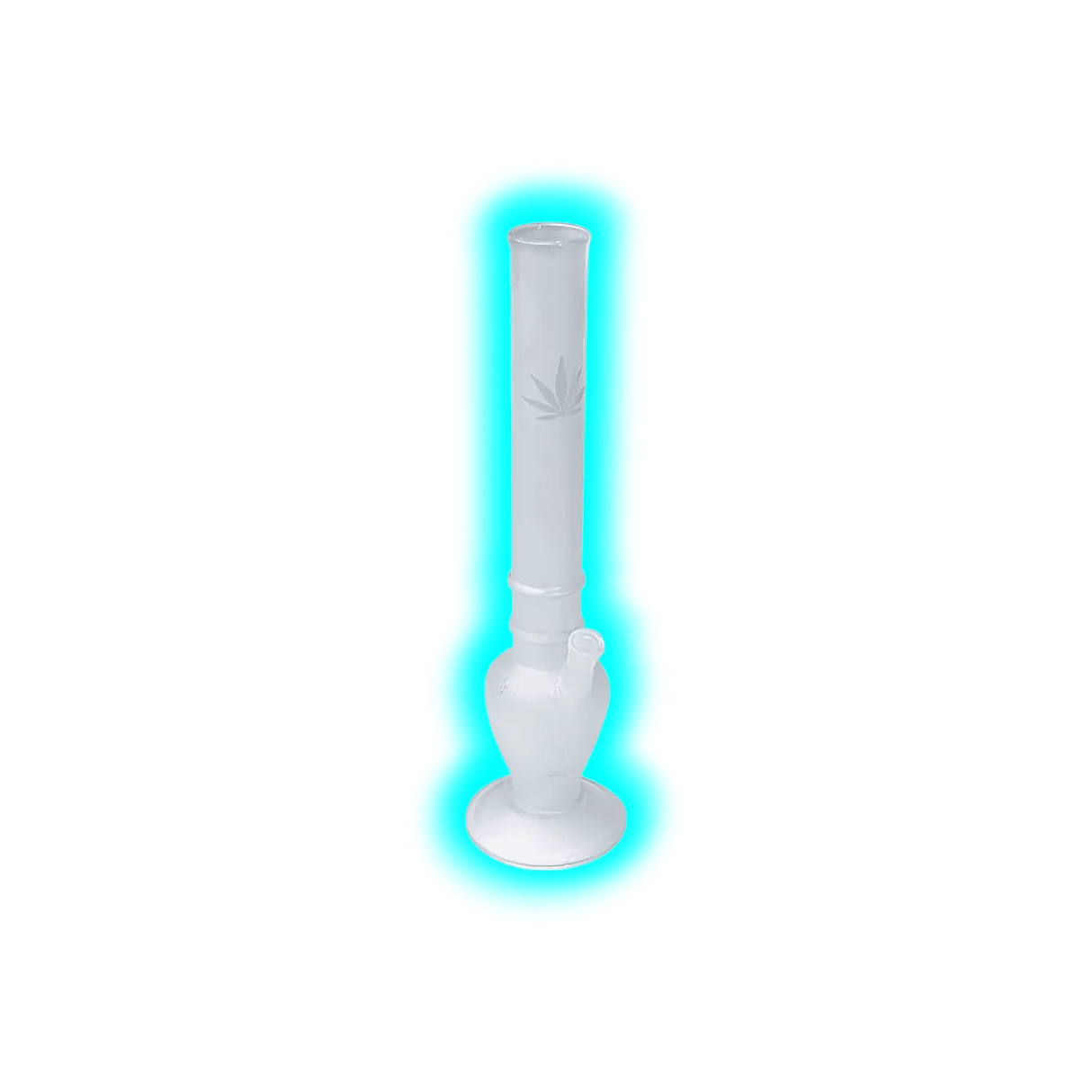 Bong Zylinder mit Ovaler Kugel und Ohm Sandgestrahlt