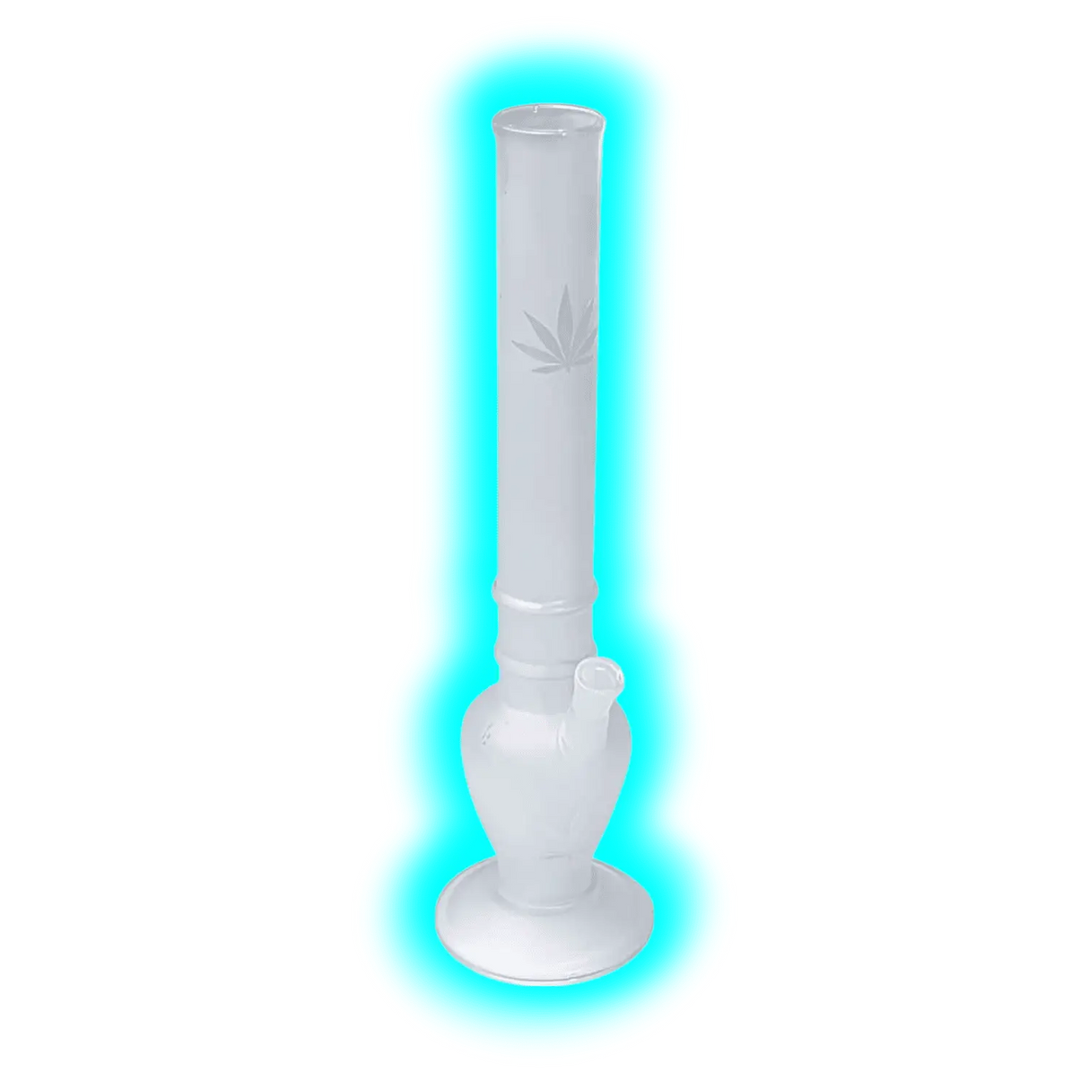 Bong Zylinder mit Ovaler Kugel und Ohm Sandgestrahlt