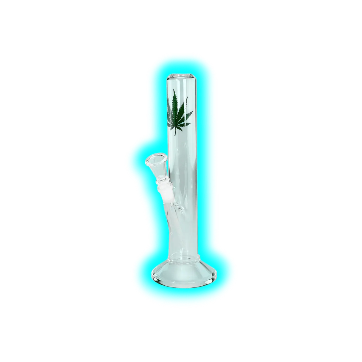 Breitseite Glasbong Cannabisleaf straight 35cm