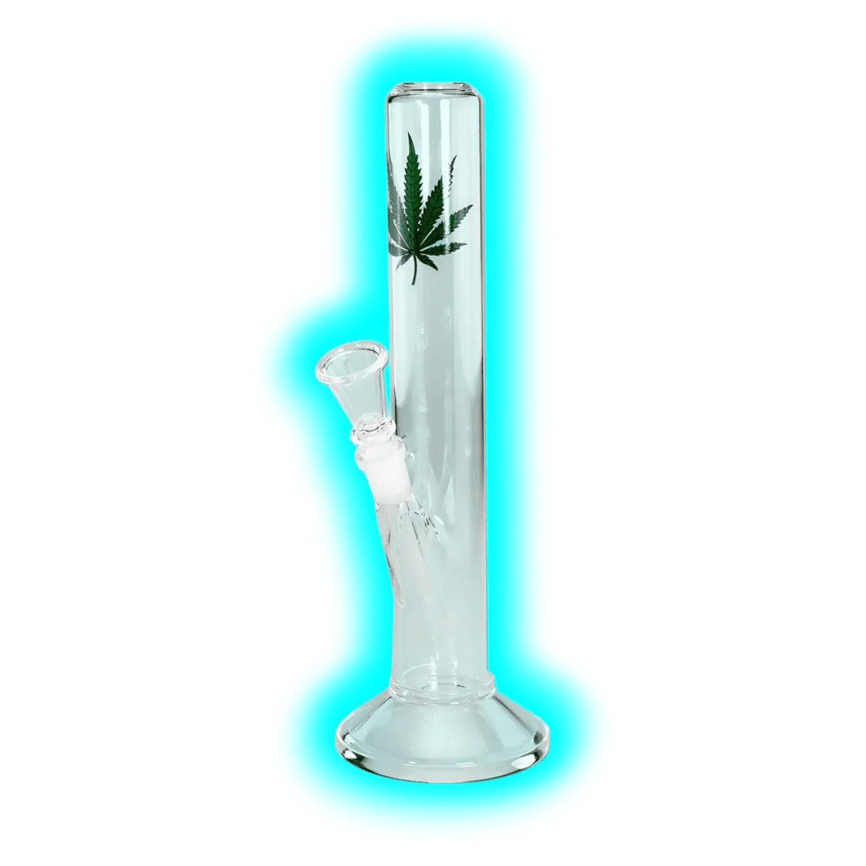 Breitseite Glasbong Cannabisleaf straight 35cm