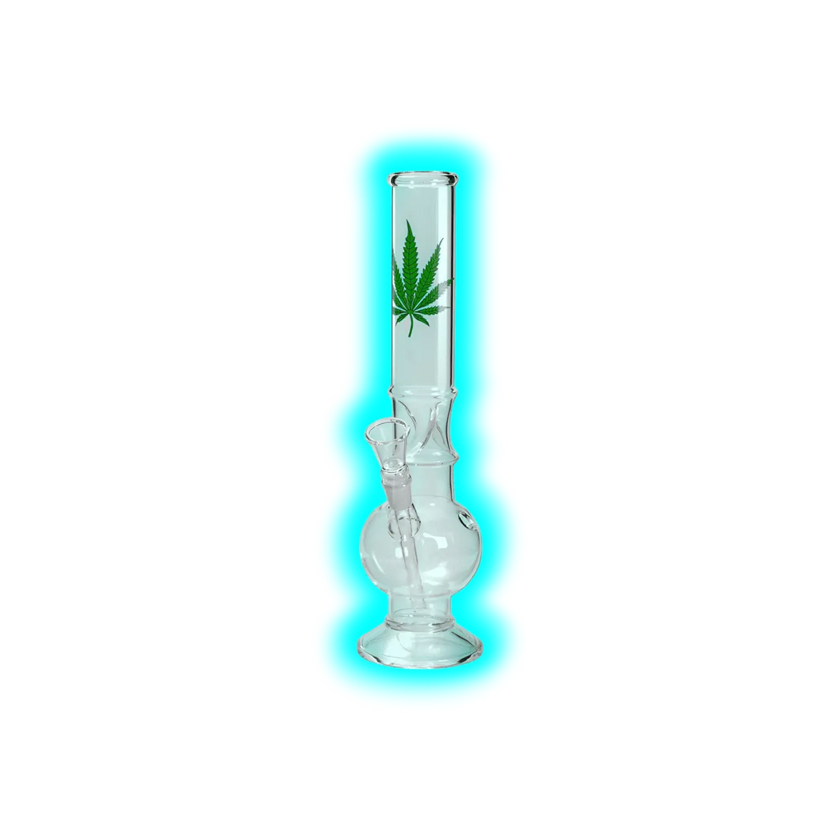 Breitseite Glasbong Ice Hanfblatt 42cm