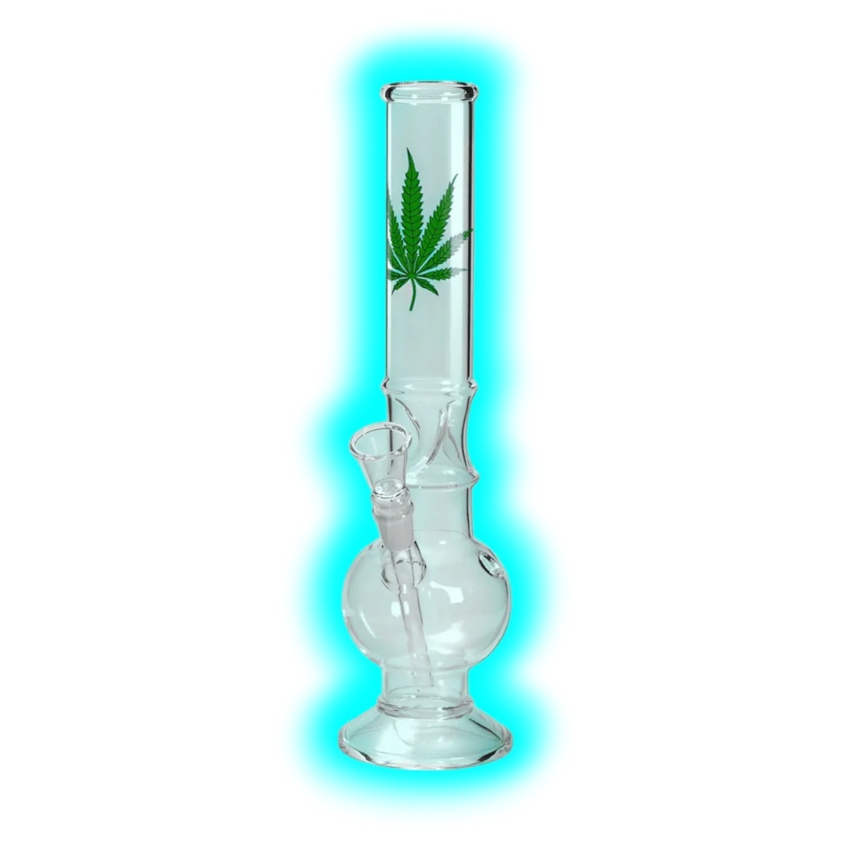 Breitseite Glasbong Ice Hanfblatt 42cm