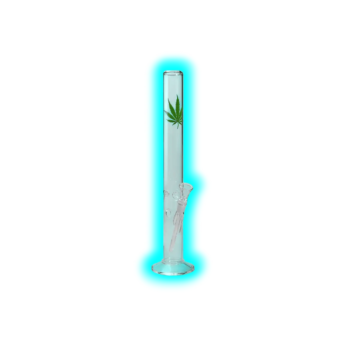 Breitseite Glasbong Ice Hanfblatt