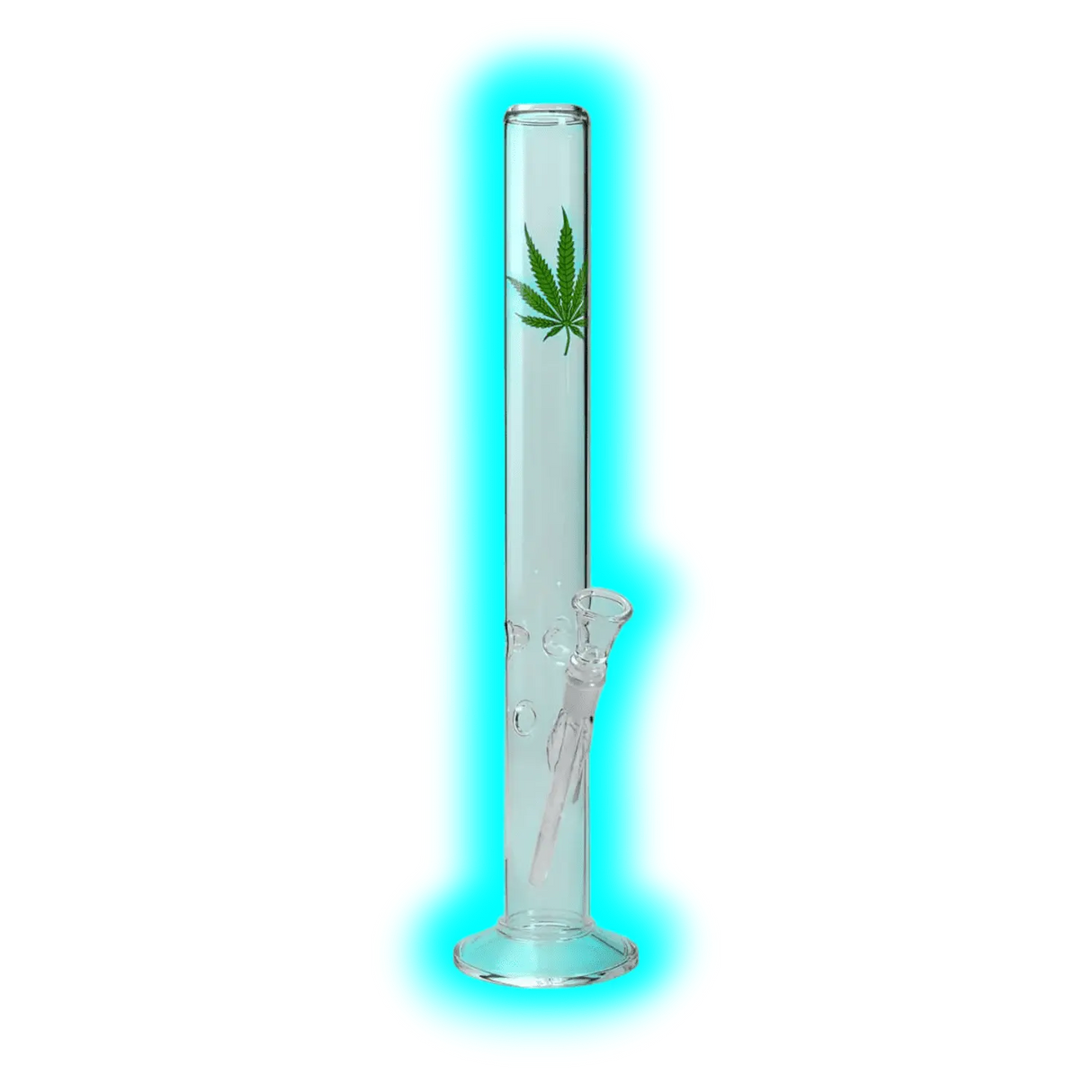 Breitseite Glasbong Ice Hanfblatt