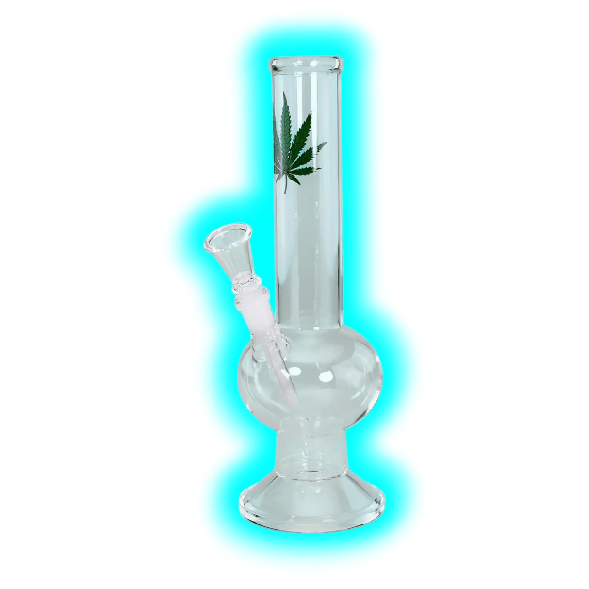 Breitseite Glassbong Cannabisleaf round 35cm