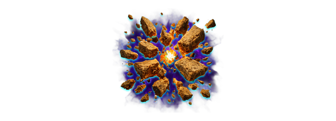 CBD Haschstücke in verschiedenen Größen mit strukturierter Oberfläche in grafischer Darstellung