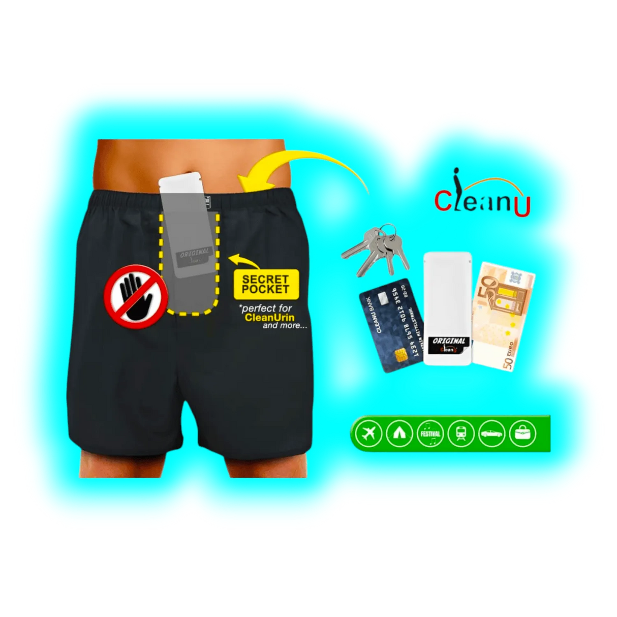 Clean Urin Anti-Paranoia-Pack Boxershorts Man