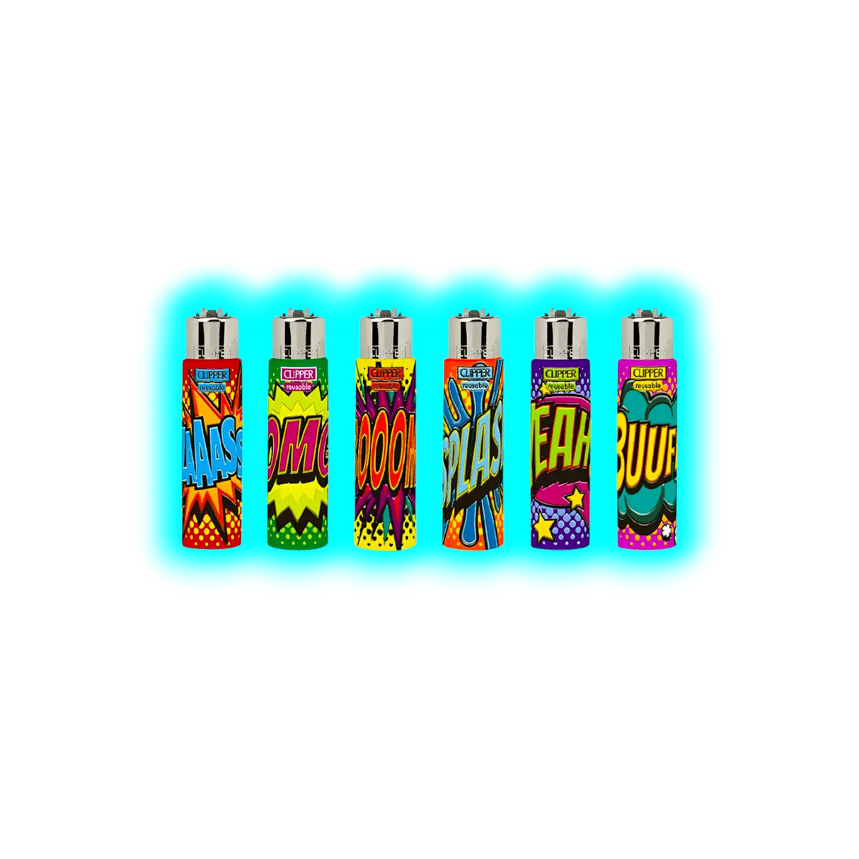 Clipper Cover Silikon Comic Slogan Handgenäht assort