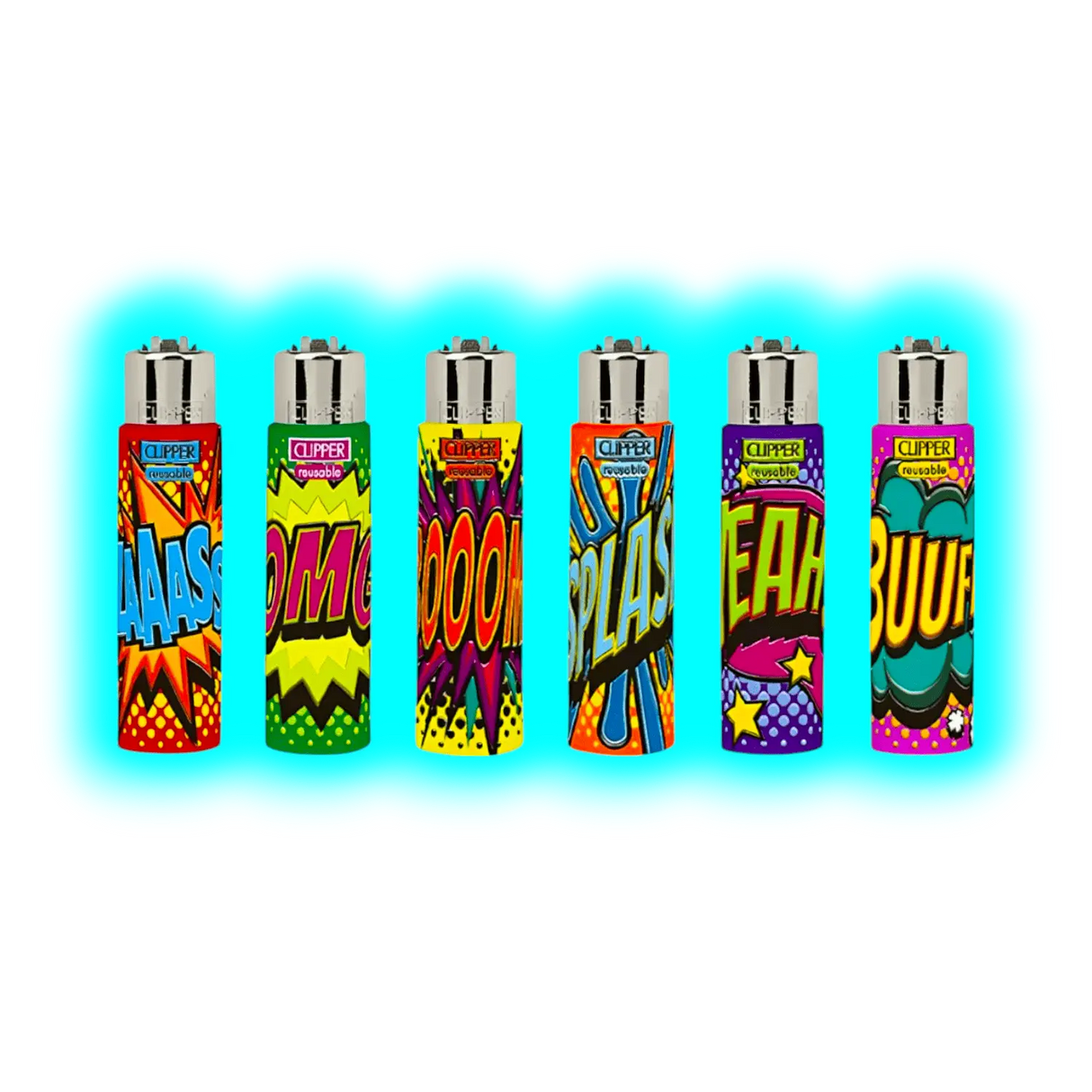 Clipper Cover Silikon Comic Slogan Handgenäht assort