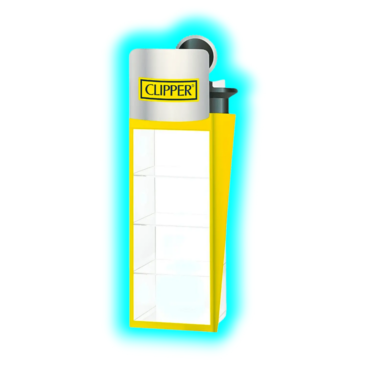 Clipper Feuerzeugaufsteller Gelb