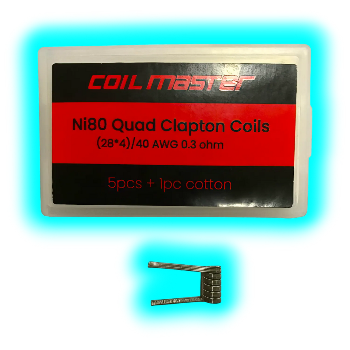 Coil Master Ni80 Quad Clapton Coils 28x4 40awg 0.3 Ohm 5pcs