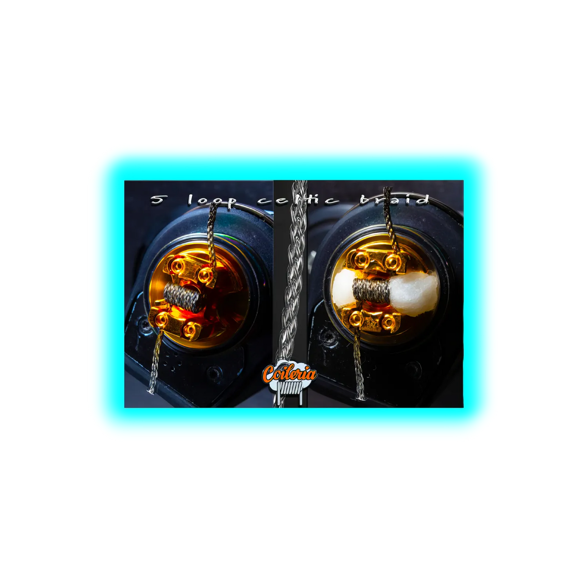 Coileria 5 Loop Celtic Braid Edelstahl Coils 0.4Ohm