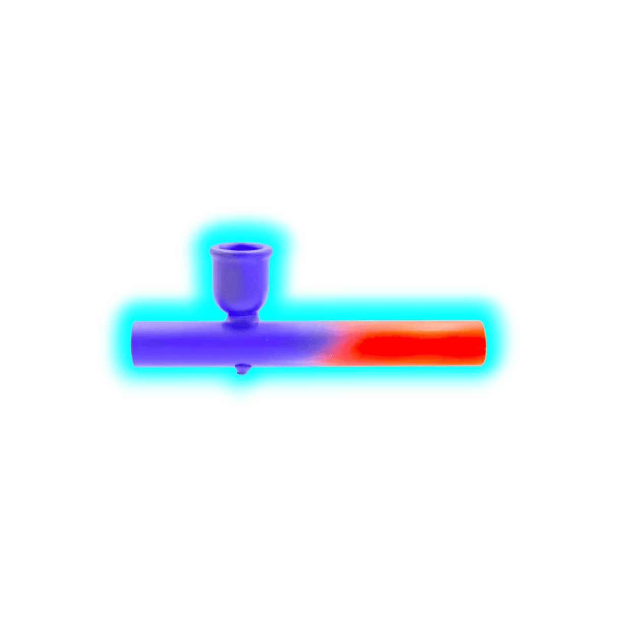 Coloured Glass Pipe 10cm Blue Red Gradient