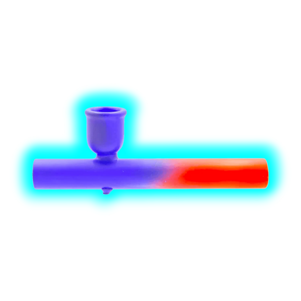 Coloured Glass Pipe 10cm Blue Red Gradient