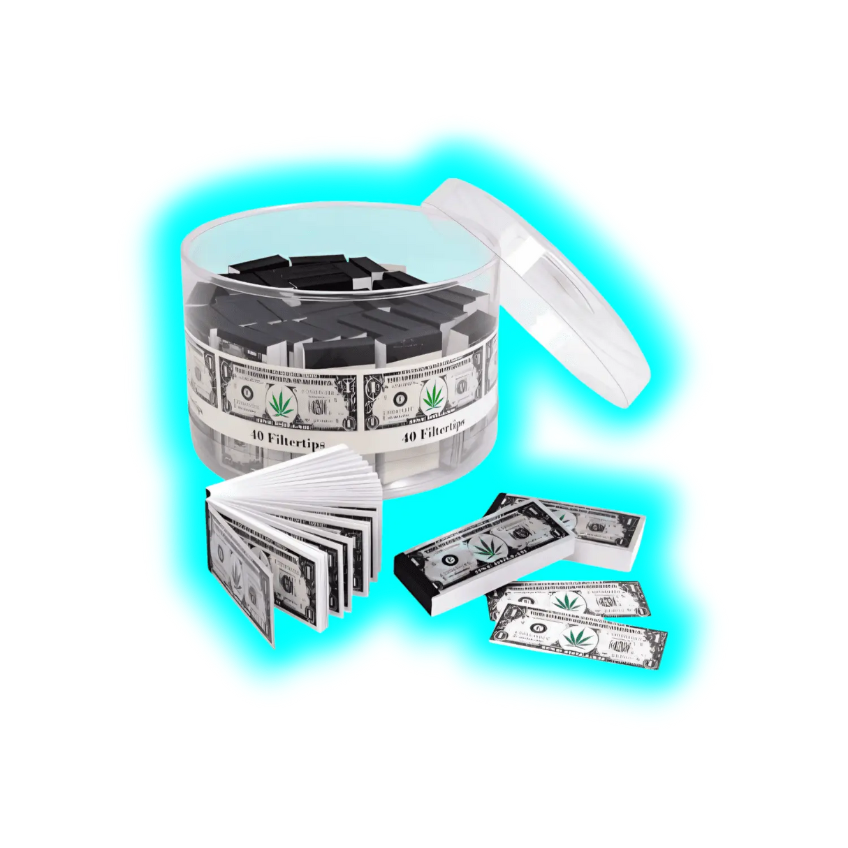 Dollar Filter Tips Box - 40 Booklets