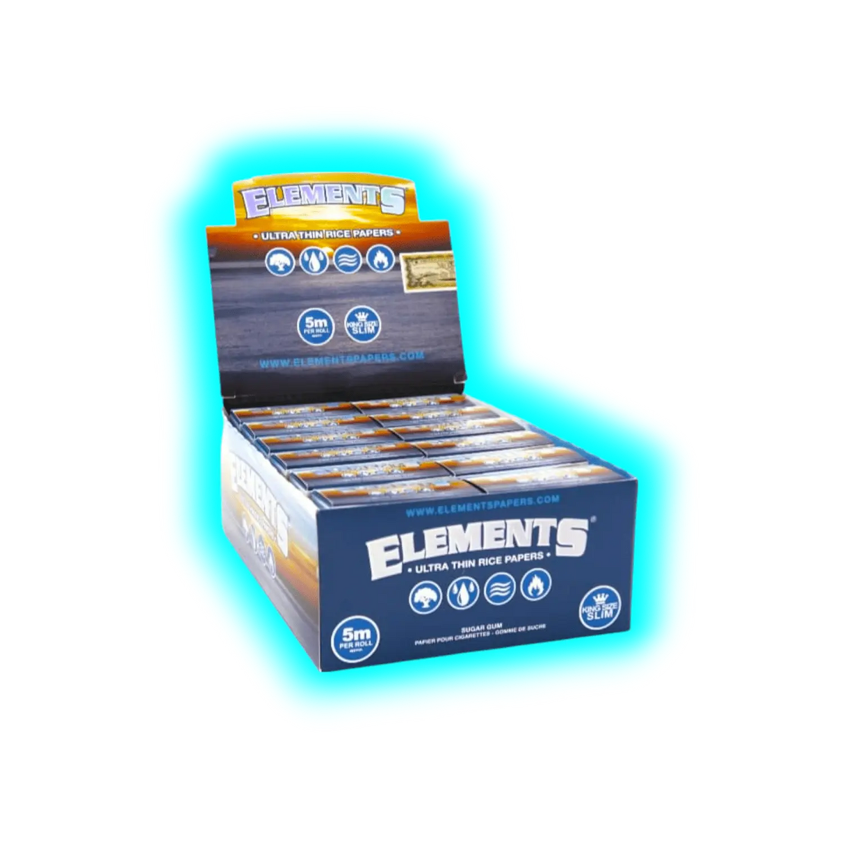 Elements Blue Rolls King Size Slim Box